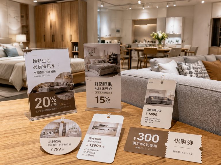 通许县家具门店单页海报与吊牌